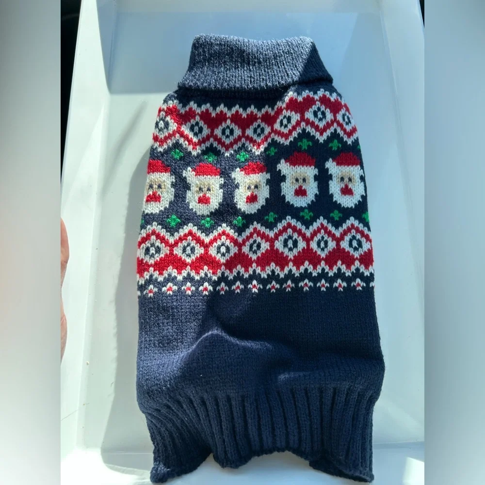 NEW Blue Dog Cat Christmas Red Santa Ugly Christmas Sweaters S 9”-11”